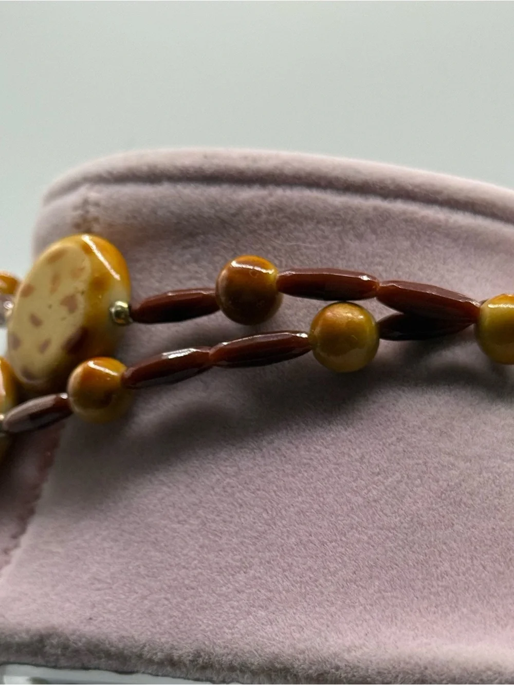 Yellow Brown Beaded Necklace - Women Jewelry